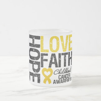 Taza De Cristal Esmerilado Fe del amor de la esperanza del cáncer de la niñez