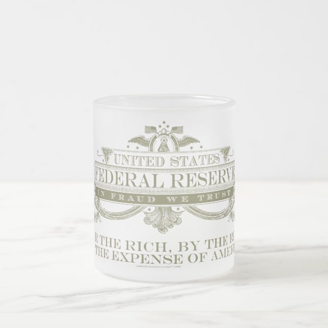 Taza De Cristal Esmerilado Federal Reserve asalta (Centro)