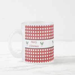 Taza De Cristal Esmerilado Felices Navidad con un modelo de lunar