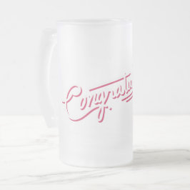 Taza De Cristal Esmerilado Felicidades Cerveza de vidrio escarpado Mug