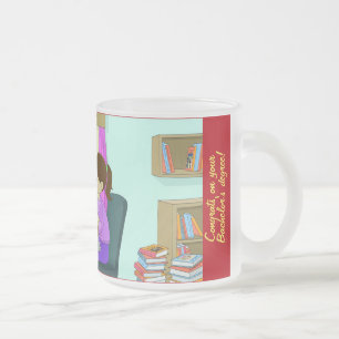 Taza De Cristal Esmerilado Felicitaciones, bachillerato, libros graciosos, Ch