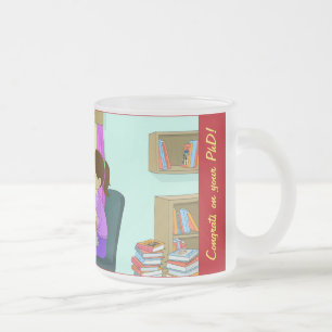 Taza De Cristal Esmerilado Felicitaciones por tu doctorado, libros divertidos
