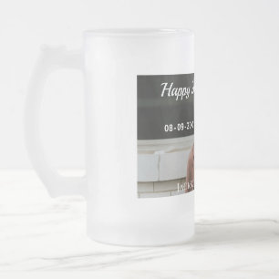 Taza De Cristal Esmerilado Feliz 20 cumpleaños foto simple añadir nombre fech