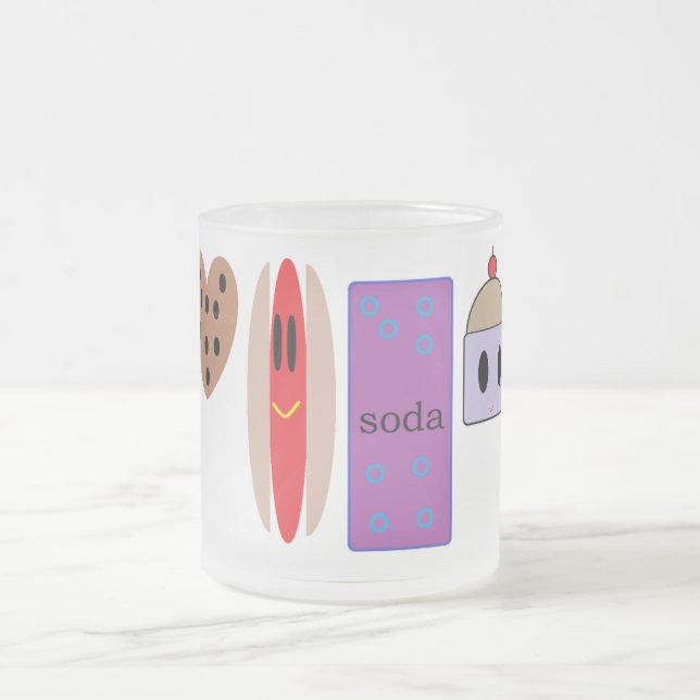 Taza De Cristal Esmerilado Feliz almuerzo (Centro)