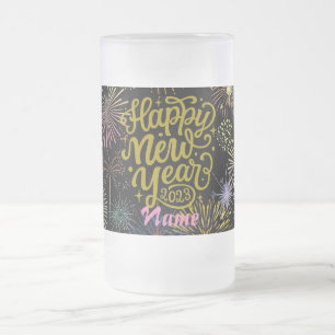 Taza De Cristal Esmerilado Feliz Año Nuevo 2023 Thunder_Cove