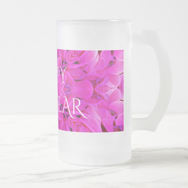 Taza De Cristal Esmerilado Feliz Año Nuevo Ringer Frosted Glass (Derecha)