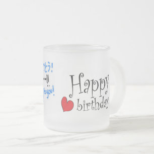 Taza De Cristal Esmerilado Feliz cumpleaños
