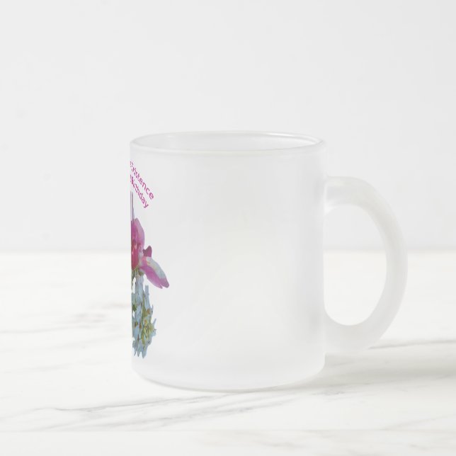 Taza De Cristal Esmerilado Feliz cumpleaños a mi esposa. (Derecha)