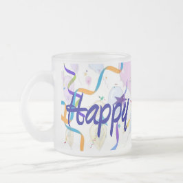 Taza De Cristal Esmerilado Feliz cumpleaños - Globos - Mug
