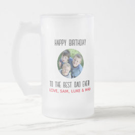Taza De Cristal Esmerilado Feliz cumpleaños, mejor foto de papá jamás de niño