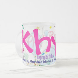 Taza De Cristal Esmerilado Feliz cumpleaños Mug (Personalice)