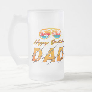 Taza De Cristal Esmerilado Feliz cumpleaños papá