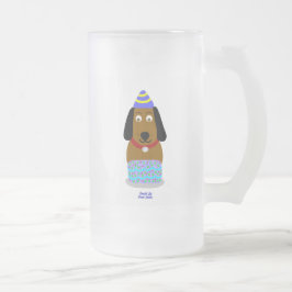 Taza De Cristal Esmerilado Feliz cumpleaños pato grande de vidrio escarlatado