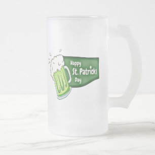 Taza De Cristal Esmerilado Feliz Día de San Patricio