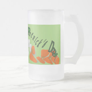 Taza De Cristal Esmerilado Feliz Día de San Patricio
