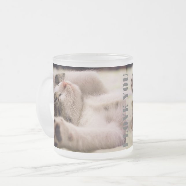 Taza De Cristal Esmerilado Feliz Día De San Valentín (Anverso izquierdo)