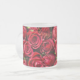 Taza De Cristal Esmerilado Feliz Día de San Valentín 2024