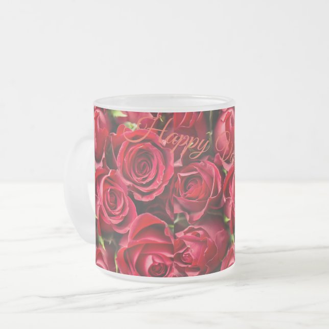Taza De Cristal Esmerilado Feliz Día de San Valentín 2024 (Anverso izquierdo)