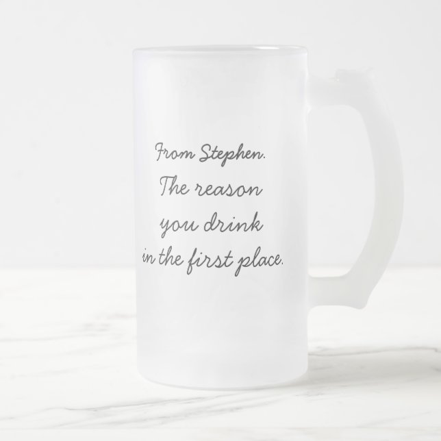 Taza De Cristal Esmerilado Feliz Día del Padre Cerveza divertida (Derecha)