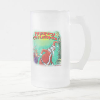 Taza De Cristal Esmerilado Feliz Navidad