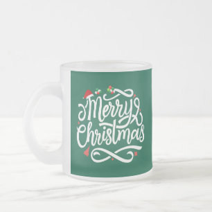 Taza De Cristal Esmerilado Feliz Navidad-61039