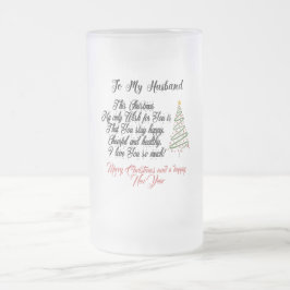 Taza De Cristal Esmerilado Feliz Navidad a mi esposo