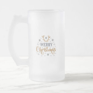 Taza De Cristal Esmerilado Feliz Navidad Copos de nieve, Feliz Año Nuevo