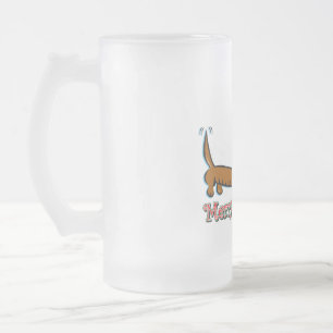 Taza De Cristal Esmerilado Feliz Navidad Dachshund