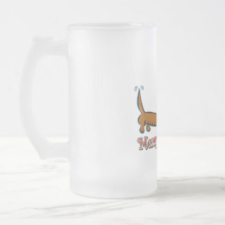 Taza De Cristal Esmerilado Feliz Navidad Dachshund