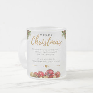 Taza De Cristal Esmerilado Feliz Navidad Dos Tones de Café Mug