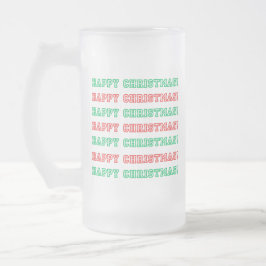 Taza De Cristal Esmerilado Feliz Navidad en blanco