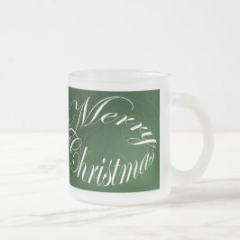 Taza De Cristal Esmerilado Feliz Navidad Green Holiday Glass Mug Set