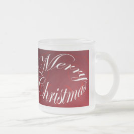Taza De Cristal Esmerilado Feliz Navidad Red Holiday Glass Mug Set