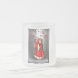 Taza De Cristal Esmerilado Feliz Navidad Vintage Santa Design
