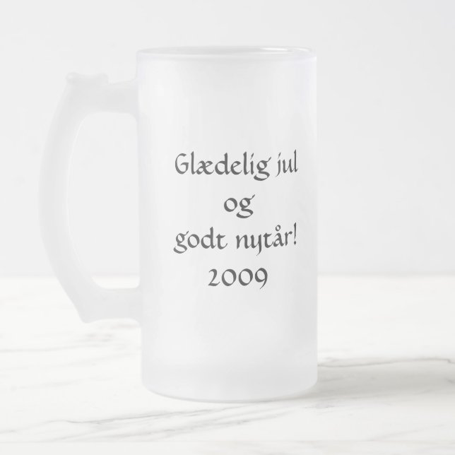 Taza De Cristal Esmerilado ¡Feliz Navidad y Feliz Año Nuevo! (Izquierda)