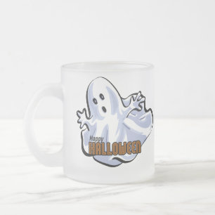 Taza De Cristal Esmerilado Feliz Personalizado fantasma de Halloween