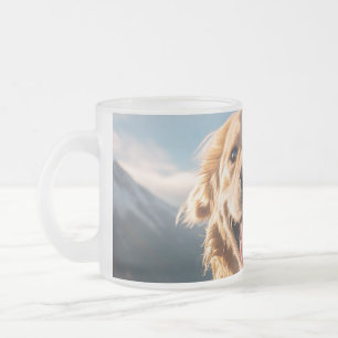 Taza De Cristal Esmerilado Feliz recuperación de oro corriendo