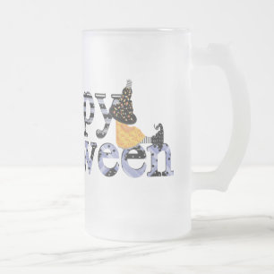 Taza De Cristal Esmerilado Feliz regalo de Halloween Mug