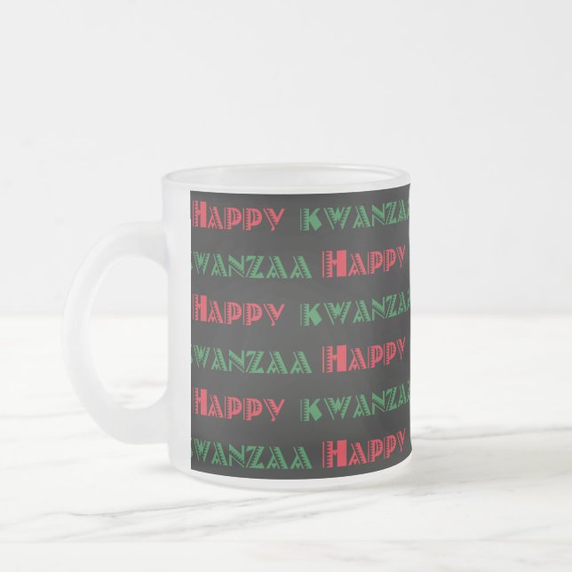 Taza De Cristal Esmerilado Feliz saludo de Kwanzaa 2 (Izquierda)