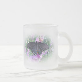 Taza De Cristal Esmerilado Femenino Spicebush Swallowtail Butfly