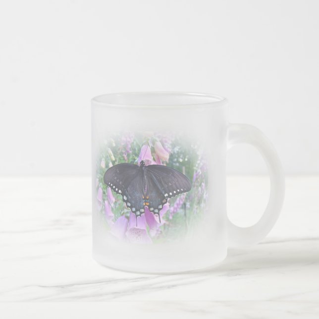Taza De Cristal Esmerilado Femenino Spicebush Swallowtail Butfly (Derecha)