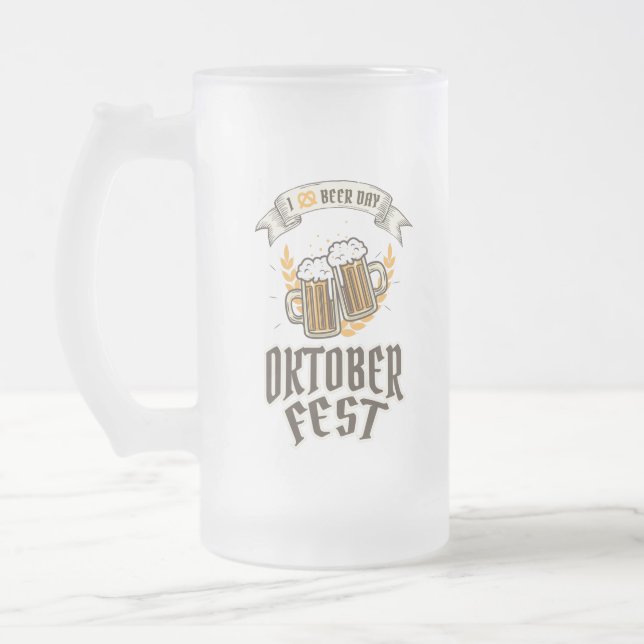 Taza De Cristal Esmerilado Festival de cerveza Oktoberfest (Izquierda)