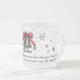 Taza De Cristal Esmerilado Festividad de Bell Mug - Navidades personalizados