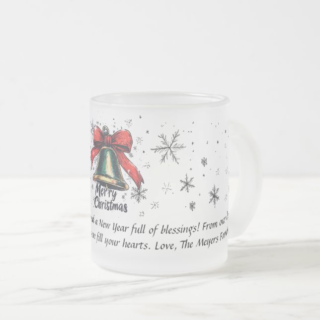 Taza De Cristal Esmerilado Festividad de Bell Mug - Navidades personalizados (Anverso derecho)
