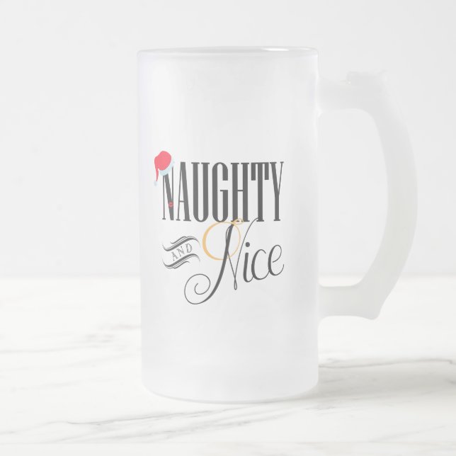 Taza De Cristal Esmerilado Festividad traviesa y agradable (Derecha)