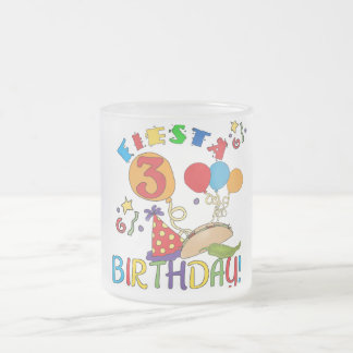 Taza De Cristal Esmerilado Fiesta 3er cumpleaños camisetas y regalos