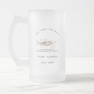 Taza De Cristal Esmerilado Fiesta de Despedida de Soltera con Tema de Pesca P
