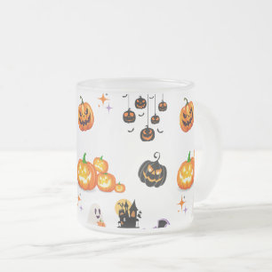 Taza De Cristal Esmerilado Fiesta de Halloween