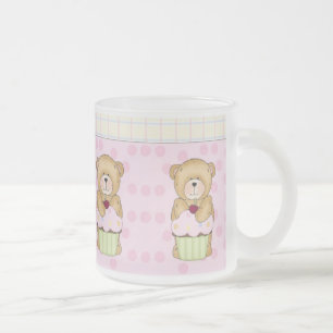 Taza De Cristal Esmerilado Fiesta de la magdalena del oso de peluche