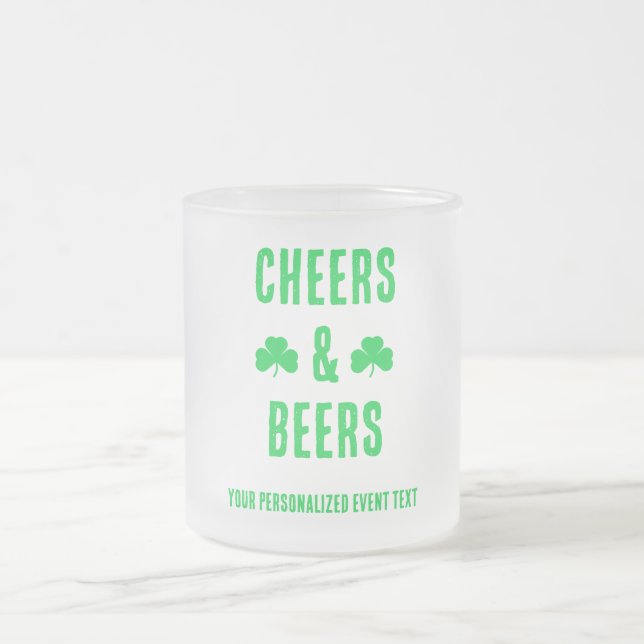 Taza De Cristal Esmerilado Fiesta de Salud y Cervezas (Centro)